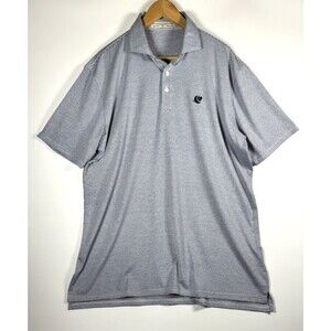 Holderness Bourne Polo Perkins Shirt Mens XL Blue White Stripe Golf Performance